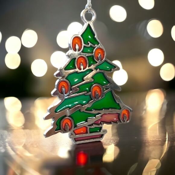 Vtg Stained Glass Christmas Tree Ornament Russ Berrie Holiday Highlights Acrylic - Picture 13 of 16